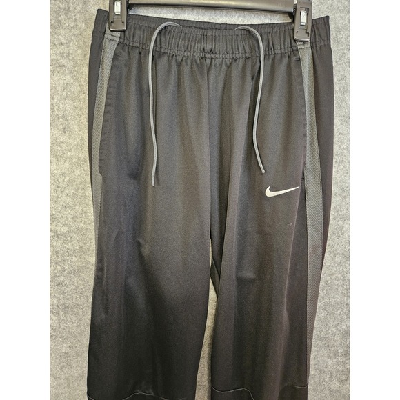 Nike Men's M Joggers Track Pants Ankle Zippers Black & Gray Stripe Drawstring - Picture 6 of 11